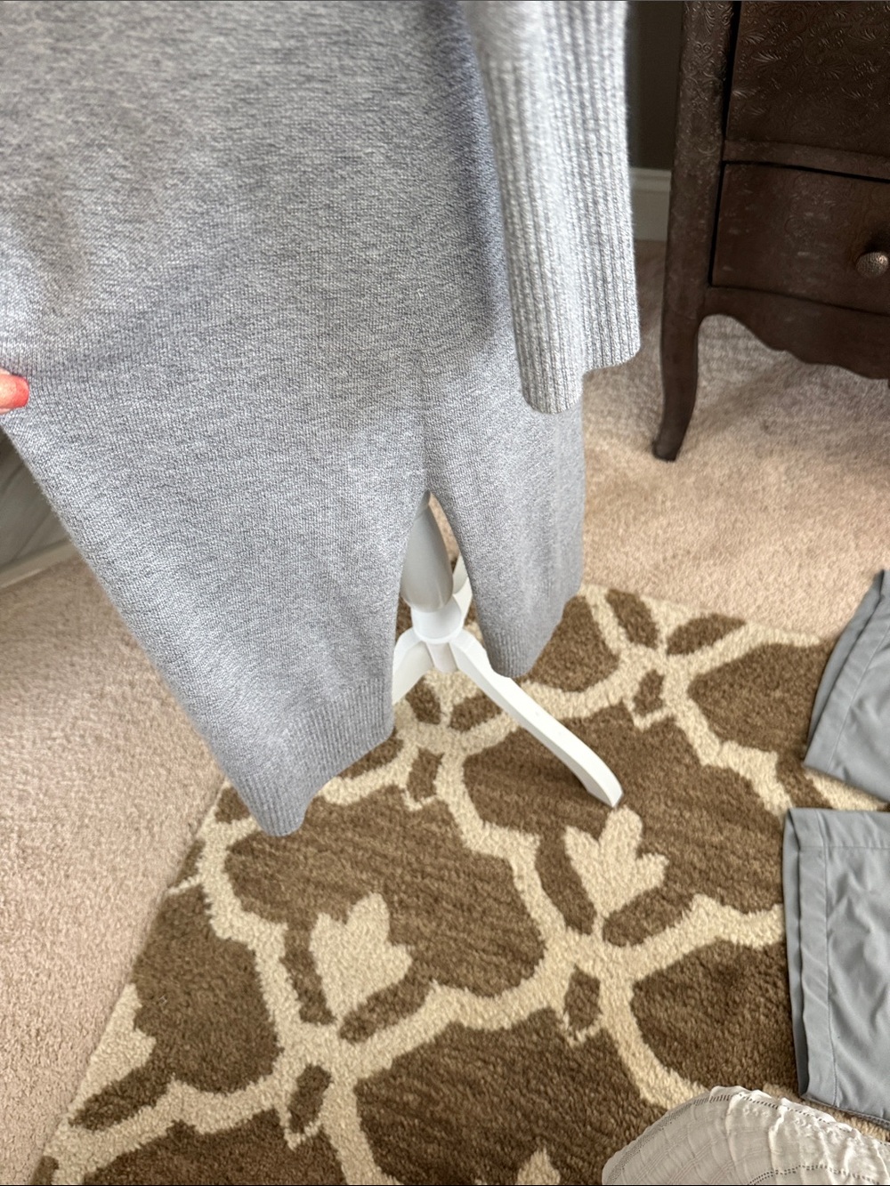 White House Black Market Long Gray Open-Front Cardigan - Picture 5 of 6